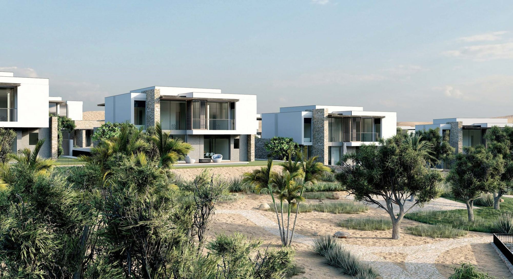Amaala Staff Village villas within the Red Sea landscape