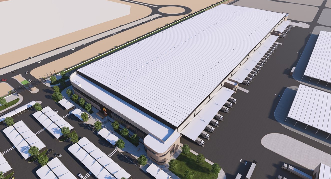 Aerial view of the ASMO SPARK distribution facility at SPARK, Dammam