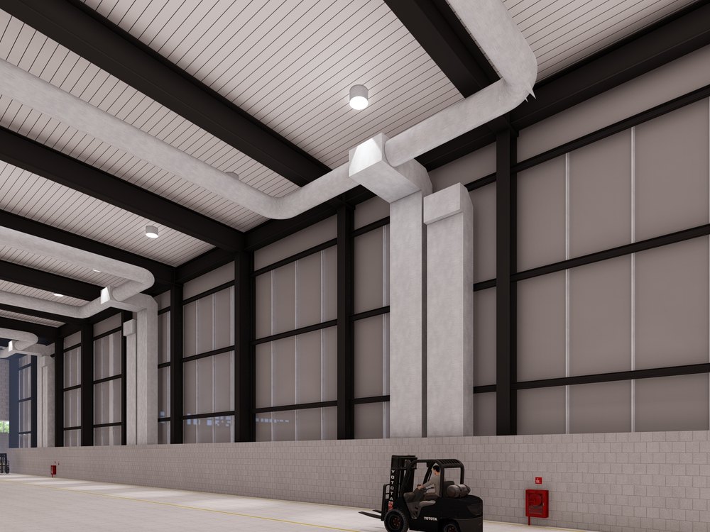 Interior of the ASMO SPARK air-conditioned storage warehouse
