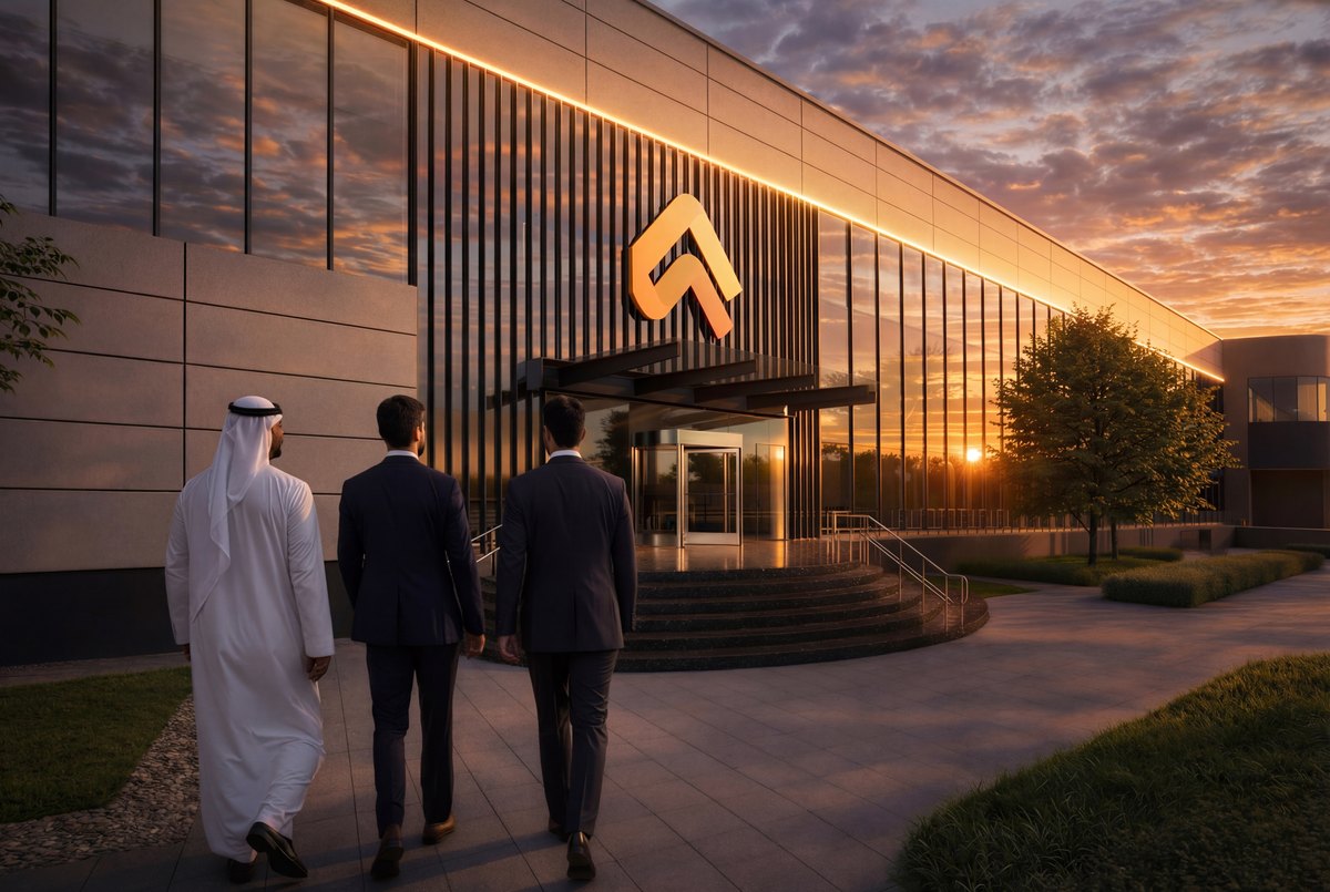 ASMO SPARK facility entrance at dusk