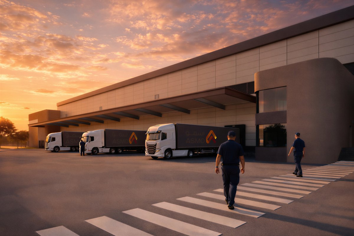 Truck loading docks at the ASMO SPARK distribution facility