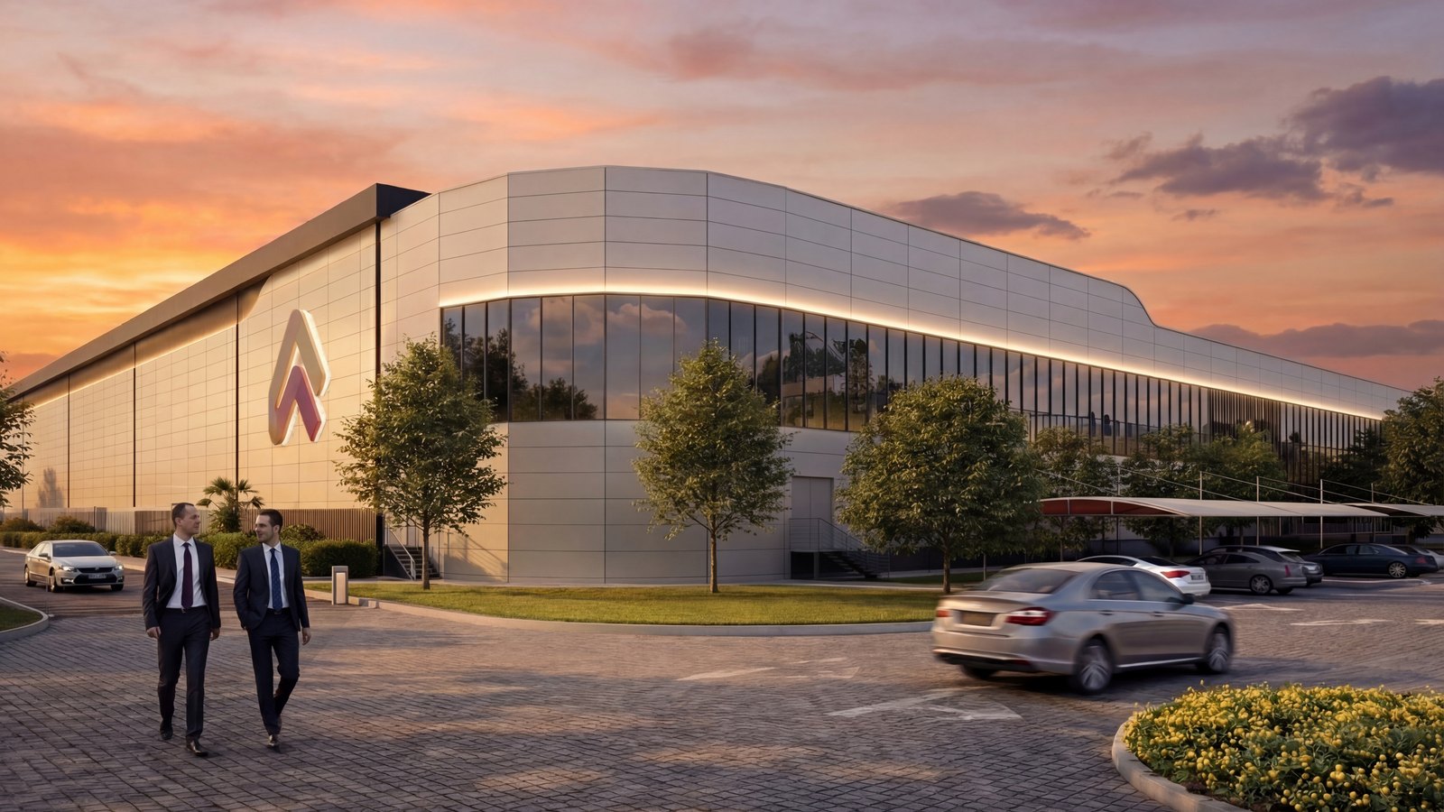 ASMO SPARK distribution facility at dusk