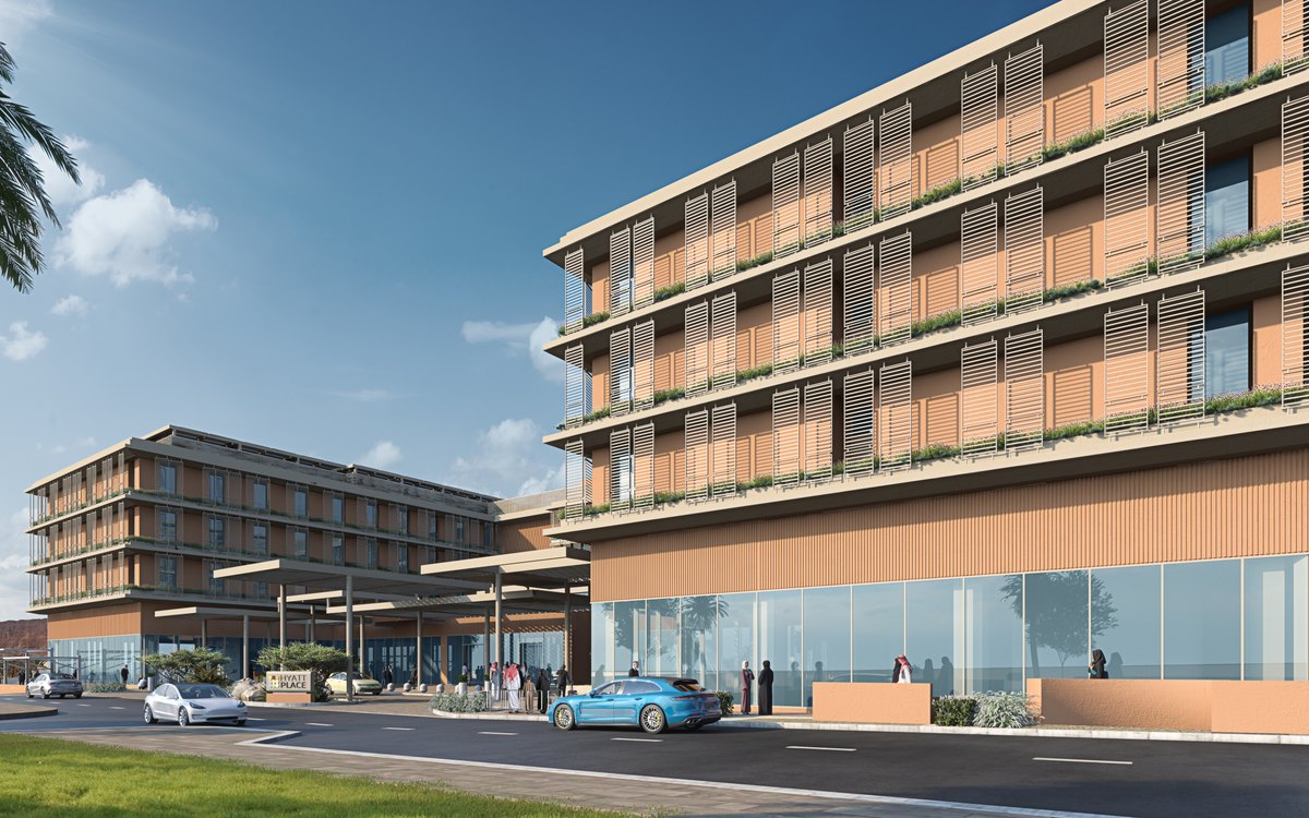 Hyatt Place Hotel AlUla approach and forecourt