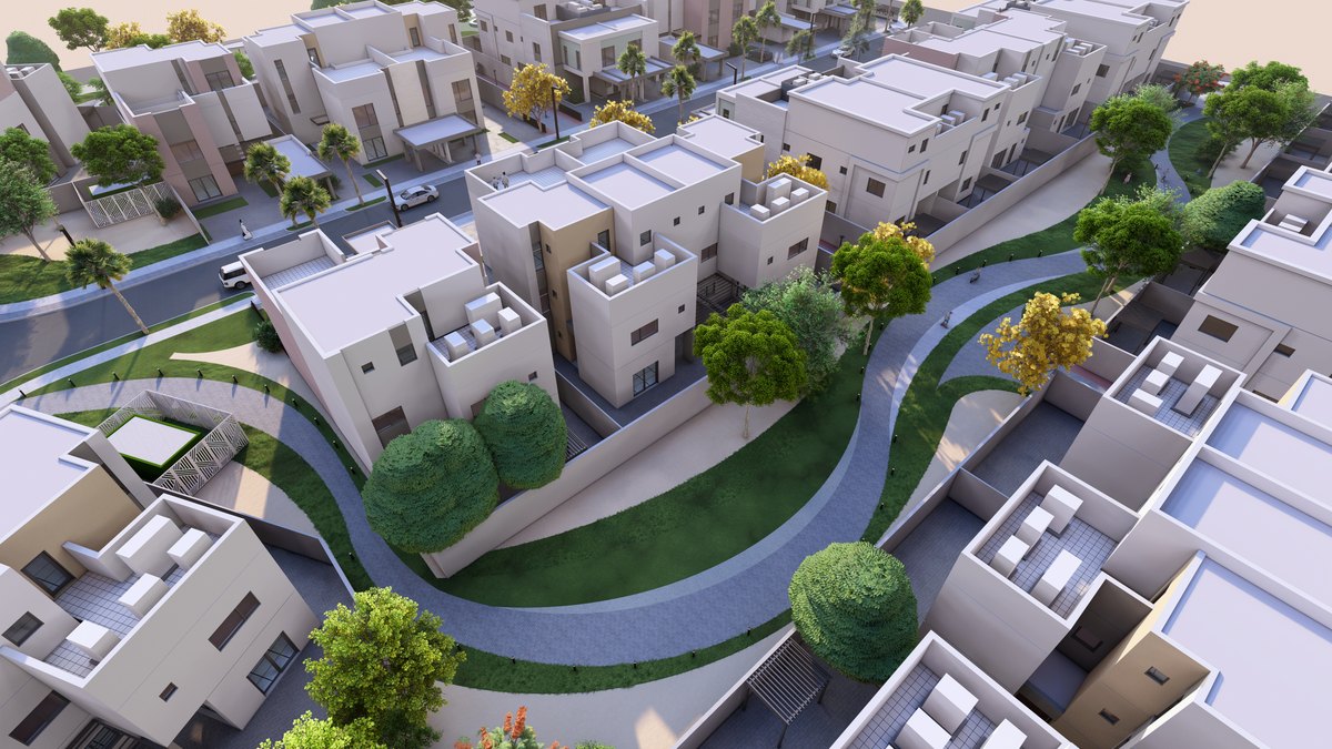 Aerial view over the KFUPM Smart Villas housing development